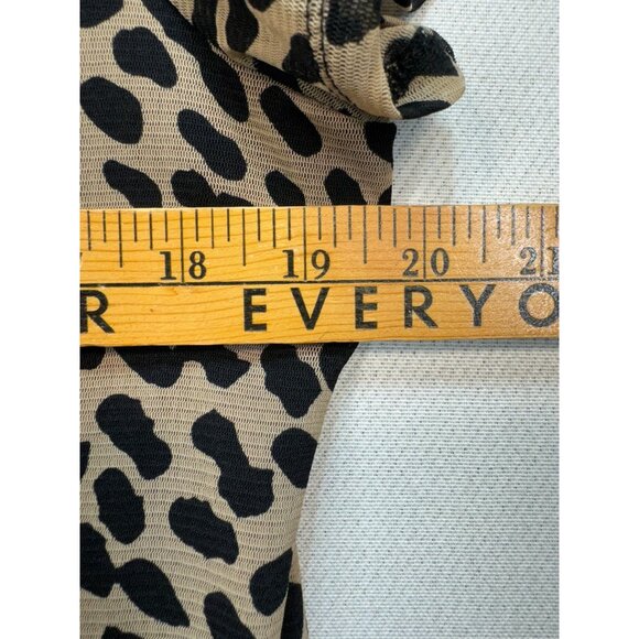 Croft & Barrow Womens Leopard Print Top Blouse L Black Tan Stretch - Picture 10 of 10